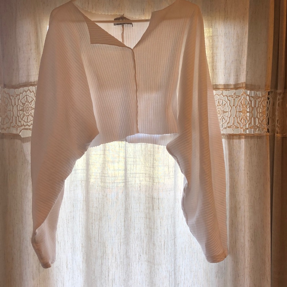 White Cropped Long Sleeve Tee Urban Outfitters